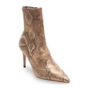 Snakeskin Patterned Ankle Boots